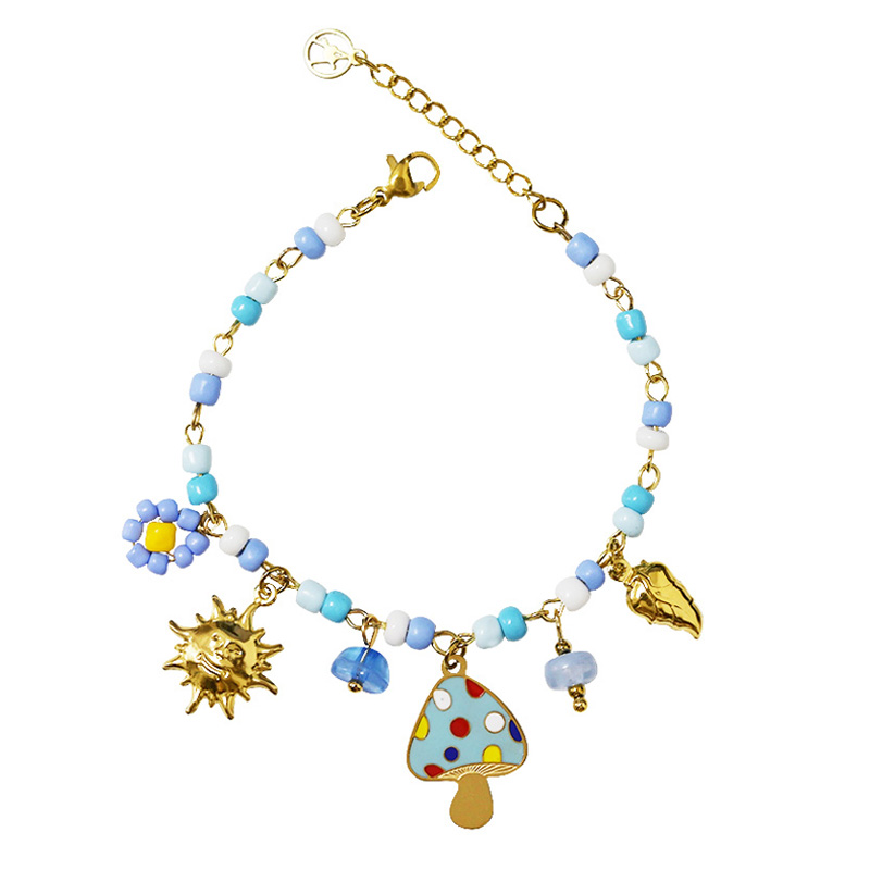 BRACCIALE CON PERLINE COLORATE E CHARMS - YNK25944C519