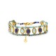 BRACCIALE ARTIGIANALE COLORATO CON ZIRCONI OVALI E PERLINE - YNK26216C743