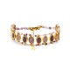 BRACCIALE ARTIGIANALE COLORATO CON ZIRCONI OVALI E PERLINE - YNK26216C743