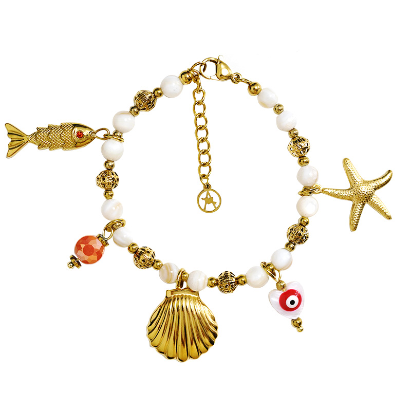 BRACCIALE CON PERLINE E CHARMS MARINI - YNK2694C736