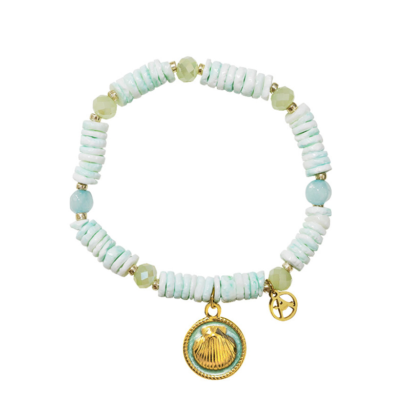 BRACCIALE ELASTICO CON PERLINE E CIONDOLO CONCHIGLIA - YY2580C650