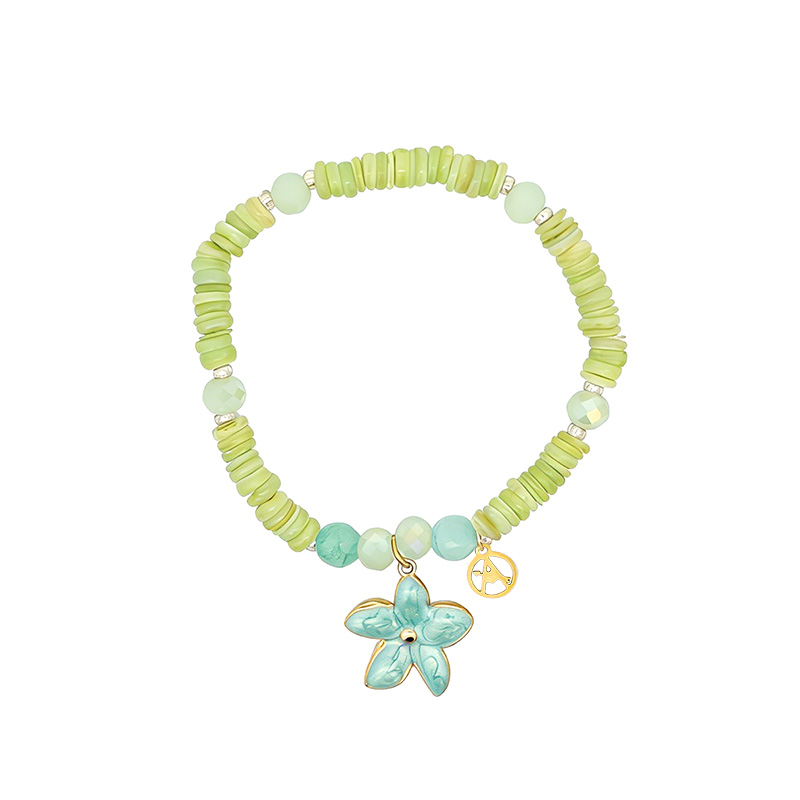 BRACCIALE ELASTICO CON PERLINE E CIONDOLO FIORE - YY2580C651