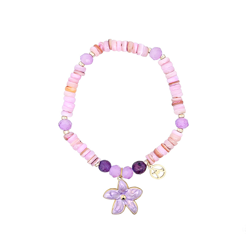 BRACCIALE ELASTICO CON PERLINE E CIONDOLO FIORE - YY2580C651