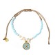 BRACCIALE REGOLABILE CON PERLINE E CIONDOLO STELLA MARINA - YY2580C652