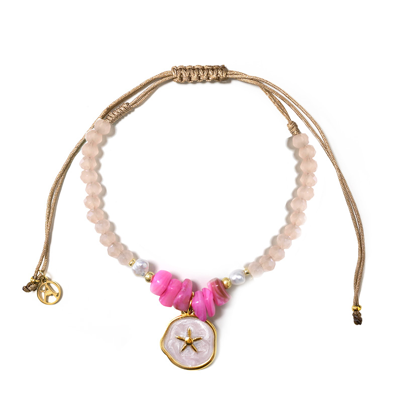 BRACCIALE REGOLABILE CON PERLINE E CIONDOLO STELLA MARINA - YY2580C652