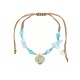 BRACCIALE REGOLABILE CON PERLINE E CIONDOLO CUORE - YY2580C657