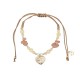 BRACCIALE REGOLABILE CON PERLINE E CIONDOLO CUORE - YY2580C657