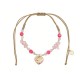 BRACCIALE REGOLABILE CON PERLINE E CIONDOLO CUORE - YY2580C657