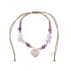 BRACCIALE REGOLABILE CON PERLINE E CIONDOLO CUORE - YY2580C657