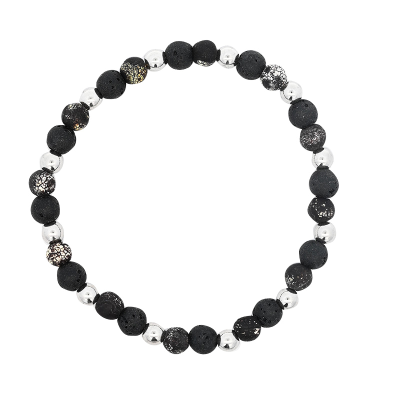 BRACCIALE UOMO ELASTICO CON PERLINE IN PIETRA - DS24248B535 BRACCIALE UOMO ELASTICO CON PERLINE IN PIETRA - DS24248B535