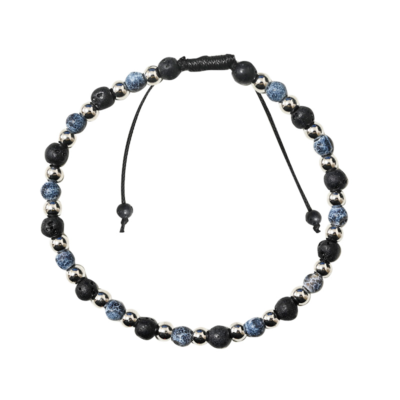 BRACCIALE UOMO REGOLABILE CON PERLINE IN PIETRA - DS2428B540 BRACCIALE UOMO REGOLABILE CON PERLINE IN PIETRA - DS2428B540