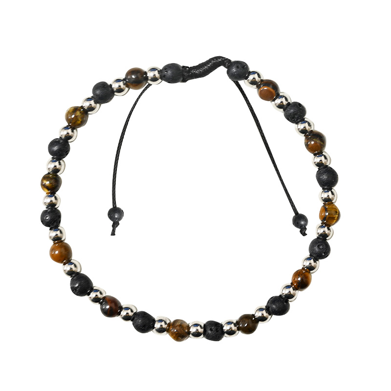BRACCIALE UOMO REGOLABILE CON PERLINE IN PIETRA - DS2428B540 BRACCIALE UOMO REGOLABILE CON PERLINE IN PIETRA - DS2428B540