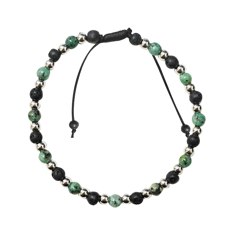 BRACCIALE UOMO REGOLABILE CON PERLINE IN PIETRA - DS2428B540 BRACCIALE UOMO REGOLABILE CON PERLINE IN PIETRA - DS2428B540