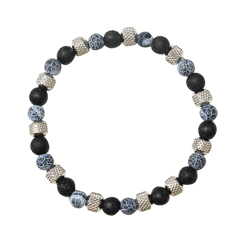 BRACCIALE UOMO ELASTICO CON PERLINE IN PIETRA - DS24304B541 BRACCIALE UOMO ELASTICO CON PERLINE IN PIETRA - DS24304B541