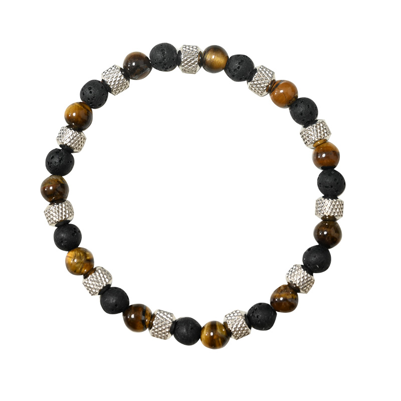 BRACCIALE UOMO ELASTICO CON PERLINE IN PIETRA - DS24304B541 BRACCIALE UOMO ELASTICO CON PERLINE IN PIETRA - DS24304B541