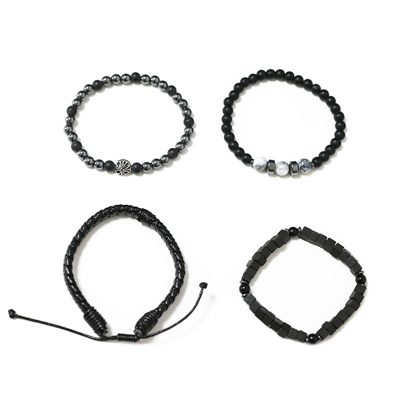 SET DI 4 BRACCIALI DA UOMO CON PIETRE - DS2444B921