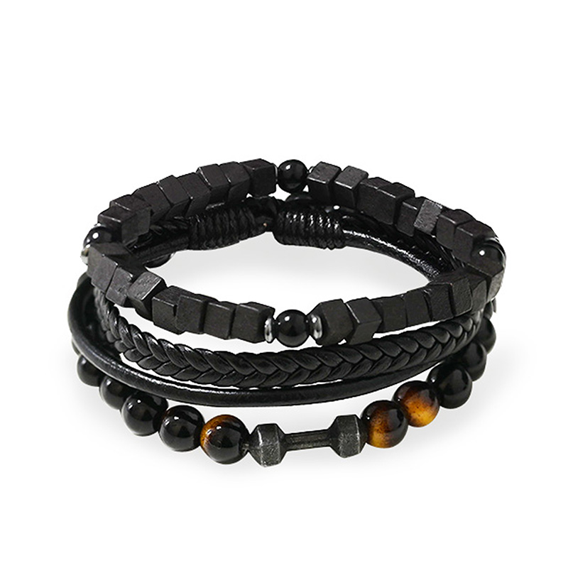 SET DI 3 BRACCIALI DA UOMO CON PIETRE - DS2444B923