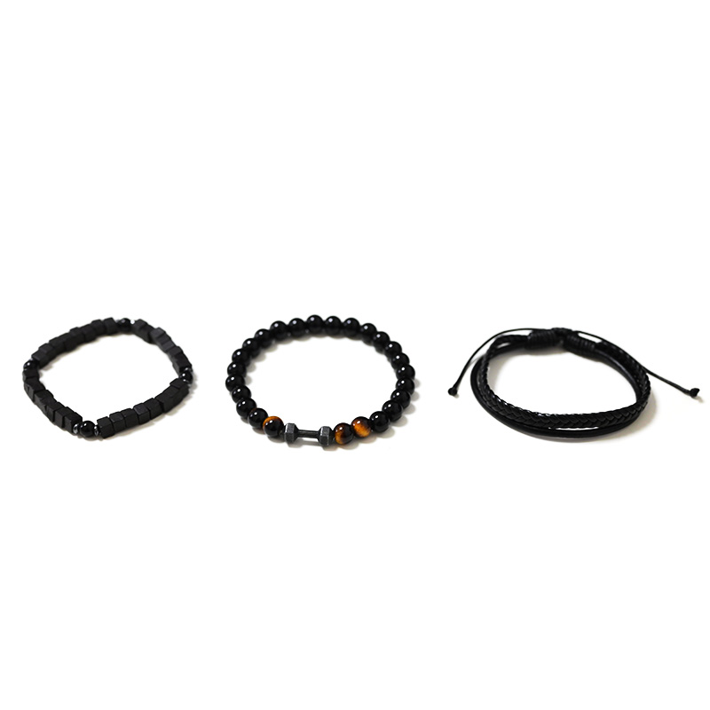 SET DI 3 BRACCIALI DA UOMO CON PIETRE - DS2444B923