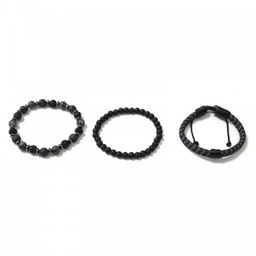 SET DI 3 BRACCIALI DA UOMO CON PIETRE - DS2444B925