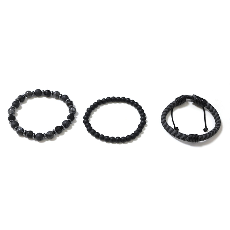 SET DI 3 BRACCIALI DA UOMO CON PIETRE - DS2444B925