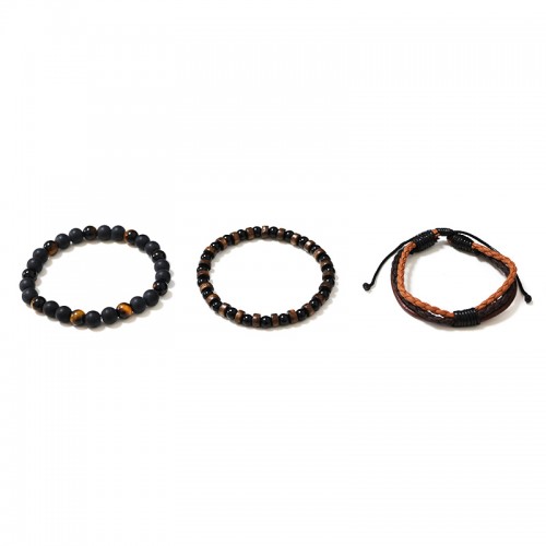 SET DI 3 BRACCIALI DA UOMO CON PIETRE - DS2444B927