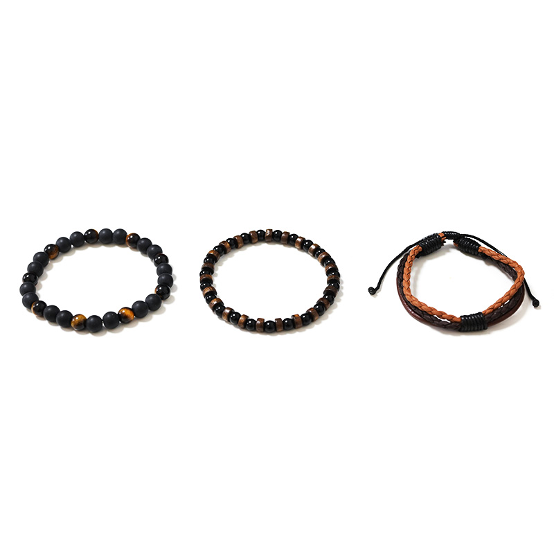 SET DI 3 BRACCIALI DA UOMO CON PIETRE - DS2444B927