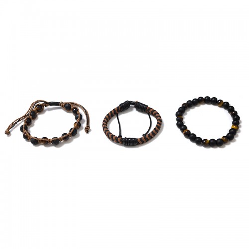 SET DI 3 BRACCIALI DA UOMO CON PIETRE - DS2444B928