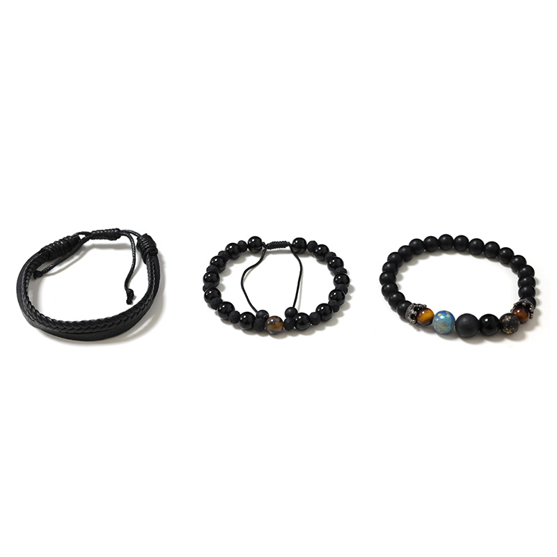 SET DI 3 BRACCIALI DA UOMO CON PIETRE - DS2444B929
