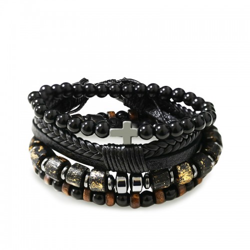 SET DI 4 BRACCIALI DA UOMO CON PIETRE - DS2444B932