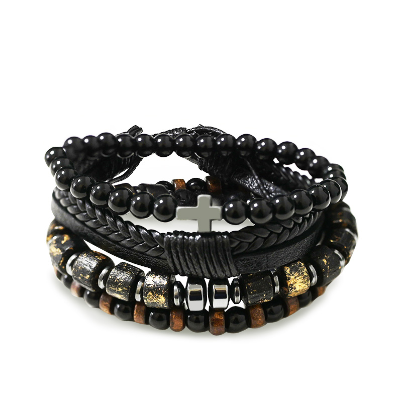 SET DI 4 BRACCIALI DA UOMO CON PIETRE - DS2444B932