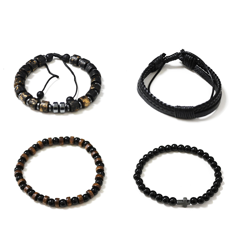 SET DI 4 BRACCIALI DA UOMO CON PIETRE - DS2444B932