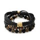 SET DI 3 BRACCIALI DA UOMO CON PIETRE - DS2444B936