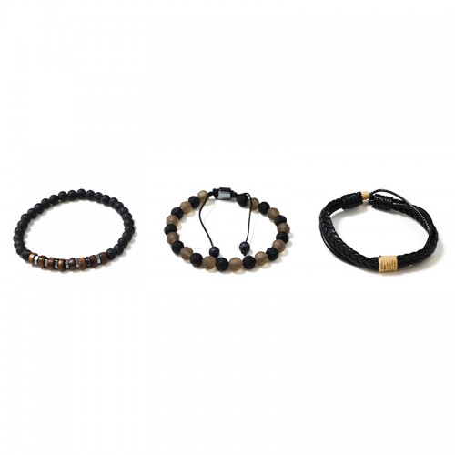 SET DI 3 BRACCIALI DA UOMO CON PIETRE - DS2444B936