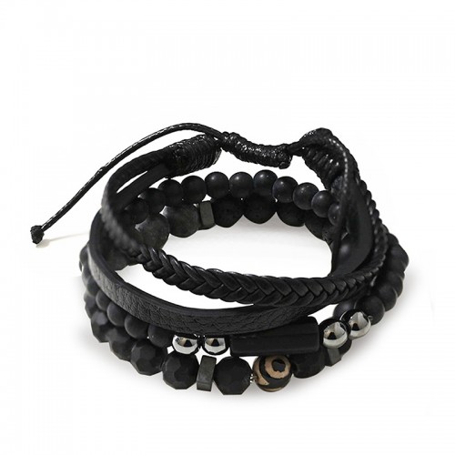 SET DI 3 BRACCIALI DA UOMO CON PIETRE - DS2444B940