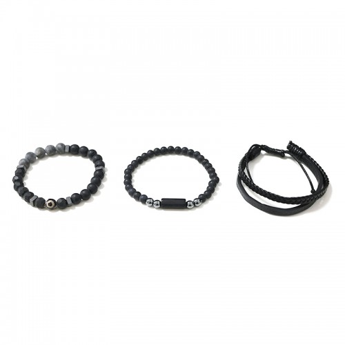 SET DI 3 BRACCIALI DA UOMO CON PIETRE - DS2444B940