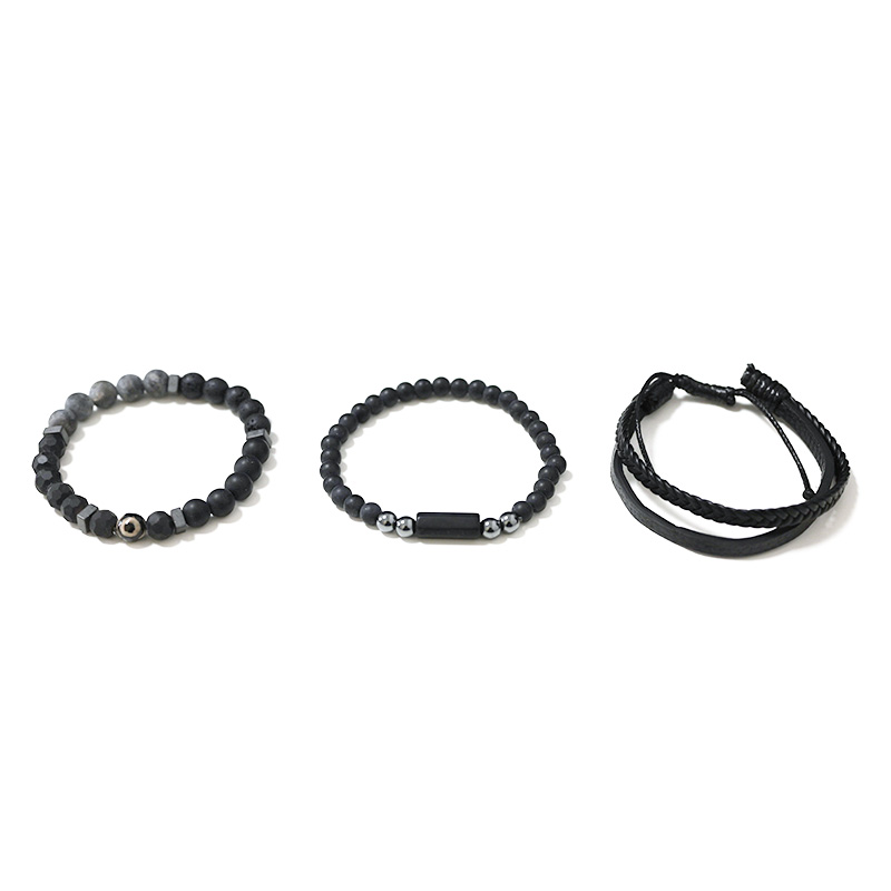 SET DI 3 BRACCIALI DA UOMO CON PIETRE - DS2444B940