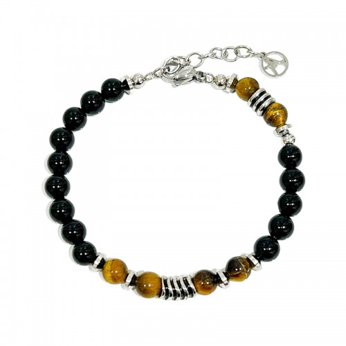 BRACCIALE UOMO CON PERLINE IN PIETRA - KM20713104A35/A39