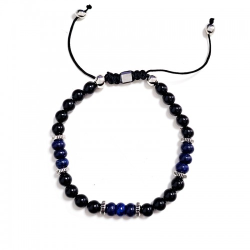 BRACCIALE UOMO REGOLABILE CON PERLINE PIETRA - KM20713112A46/A47