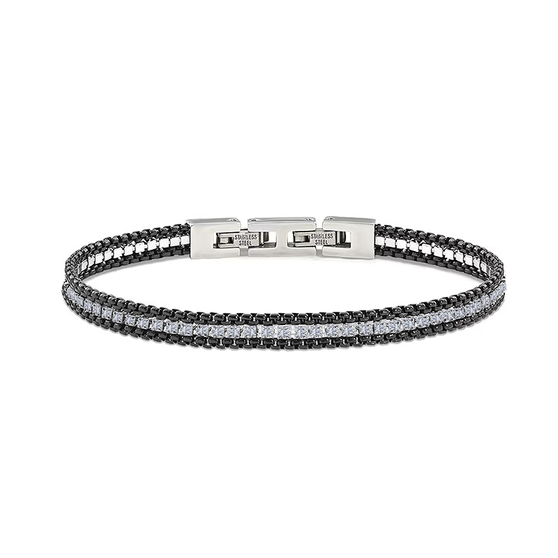 BRACCIALE TENNIS CON CATENA A SCATOLA - KM21819125C77 BRACCIALE TENNIS CON CATENA A SCATOLA - KM21819125C77