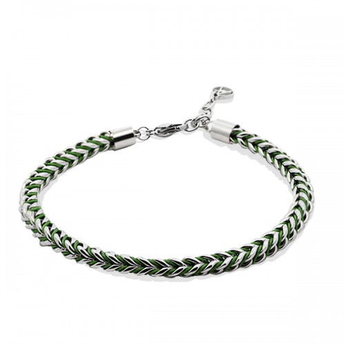 BRACCIALE A CATENA A CODA DI VOLPE IN CORDA INTRECCIATA - KM23104E150