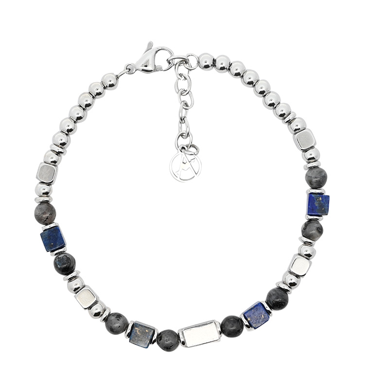 BRACCIALE UOMO CON SFERE E PERLINE DI PIETRA - KM24112A922/923 BRACCIALE UOMO CON SFERE E PERLINE DI PIETRA - KM24112A922/923