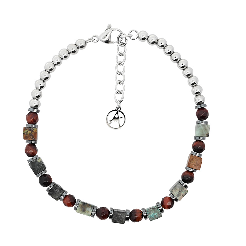 BRACCIALE UOMO CON SFERE E PERLINE DI PIETRA - KM241184A915/916 BRACCIALE UOMO CON SFERE E PERLINE DI PIETRA - KM241184A915/916