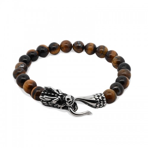 DRAGON MEN'S BRACELET WITH STONE BEADS - KM24120A980/981