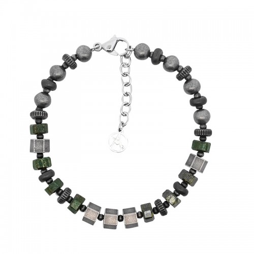 BRACCIALE UOMO CON PERLINE IN PIETRA - KM241232A907/908