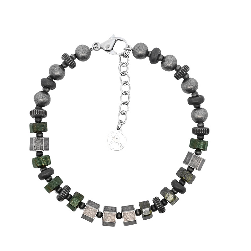 BRACCIALE UOMO CON PERLINE IN PIETRA - KM241232A907/908 BRACCIALE UOMO CON PERLINE IN PIETRA - KM241232A907/908