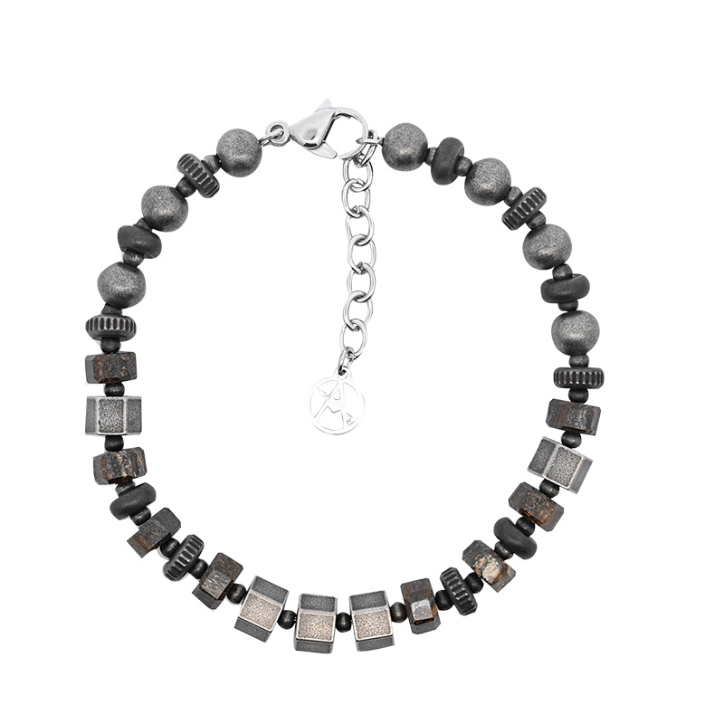 BRACCIALE UOMO CON PERLINE IN PIETRA - KM241232A907/908 BRACCIALE UOMO CON PERLINE IN PIETRA - KM241232A907/908