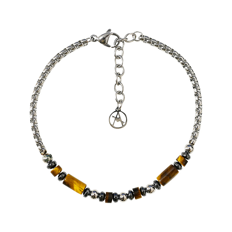 BRACCIALE UOMO CON SFERE E PIETRE - KM2488A966/967/968