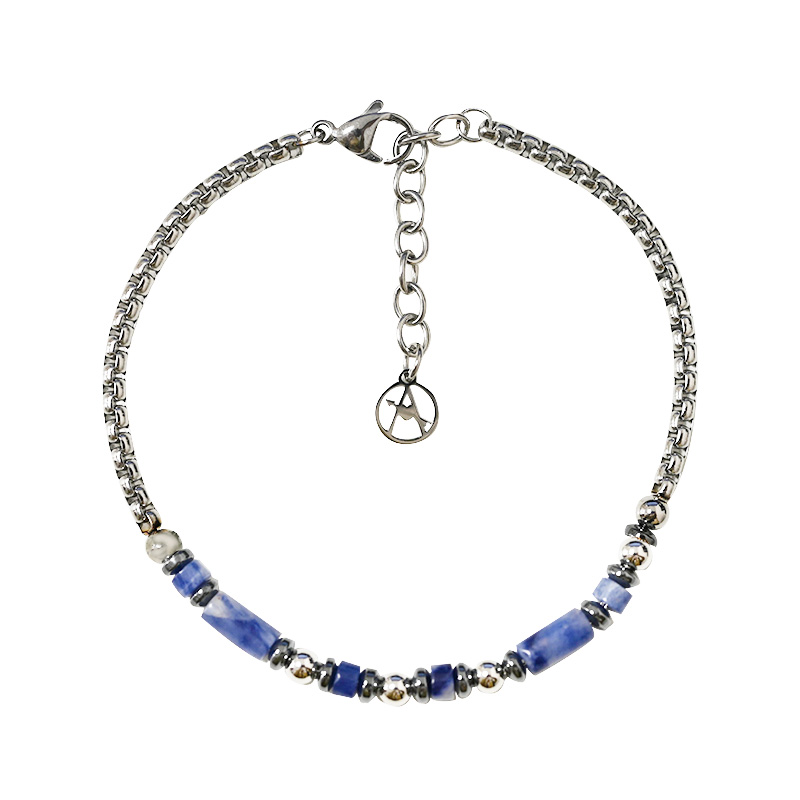 BRACCIALE UOMO CON SFERE E PIETRE - KM2488A966/967/968