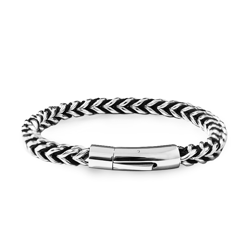 BRACCIALE UOMO CODA DI VOLPE CON CORDINO INTRECCIATO - KM25132C331