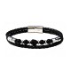 BRACCIALE DA UOMO A DUE FILI CON PIETRE E PELLE INTRECCIATA - KM26144C768/C769